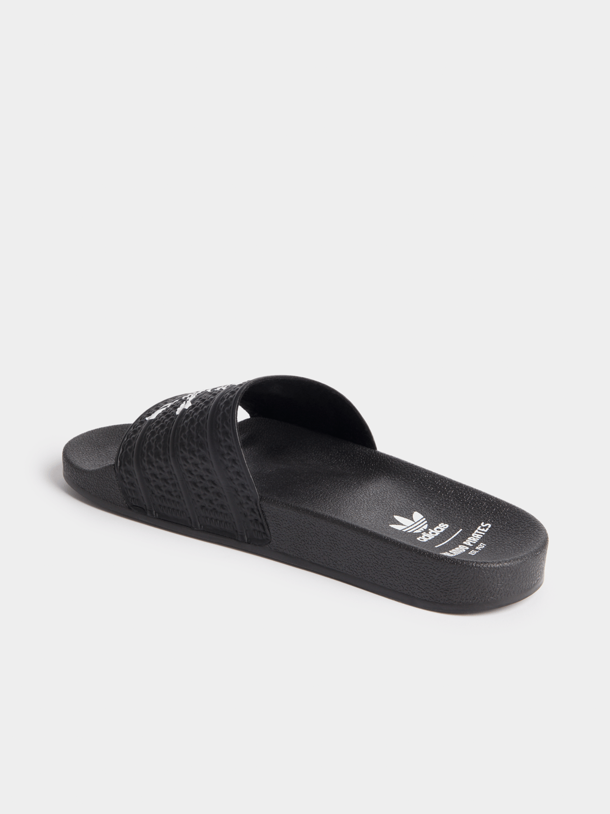 adidas Orlando Pirates Black White Slides - Comfortable Fan Footwear