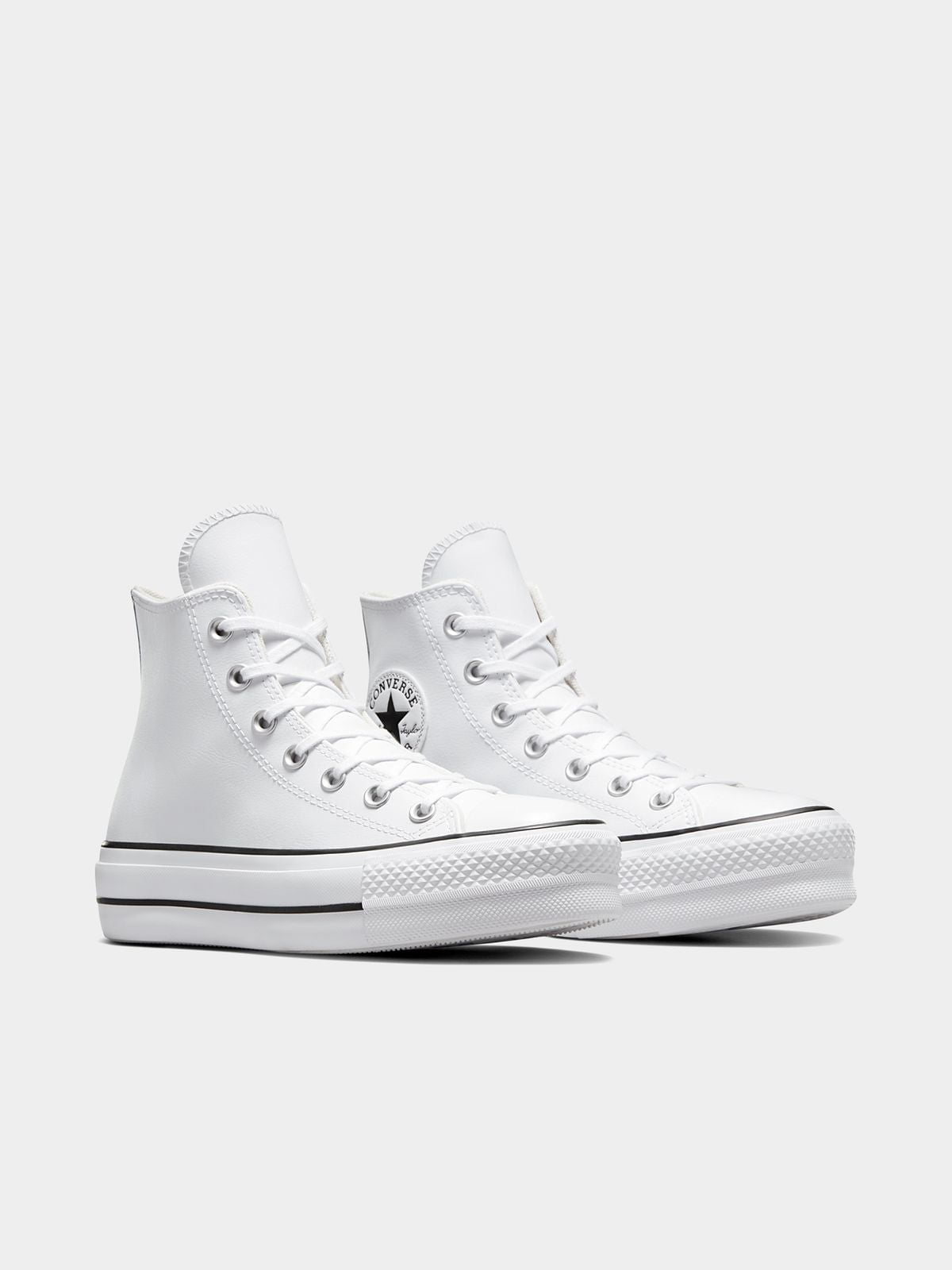 Women&#39;s Converse Chuck Taylor All Star Leather White Platform High-Top Sneakers