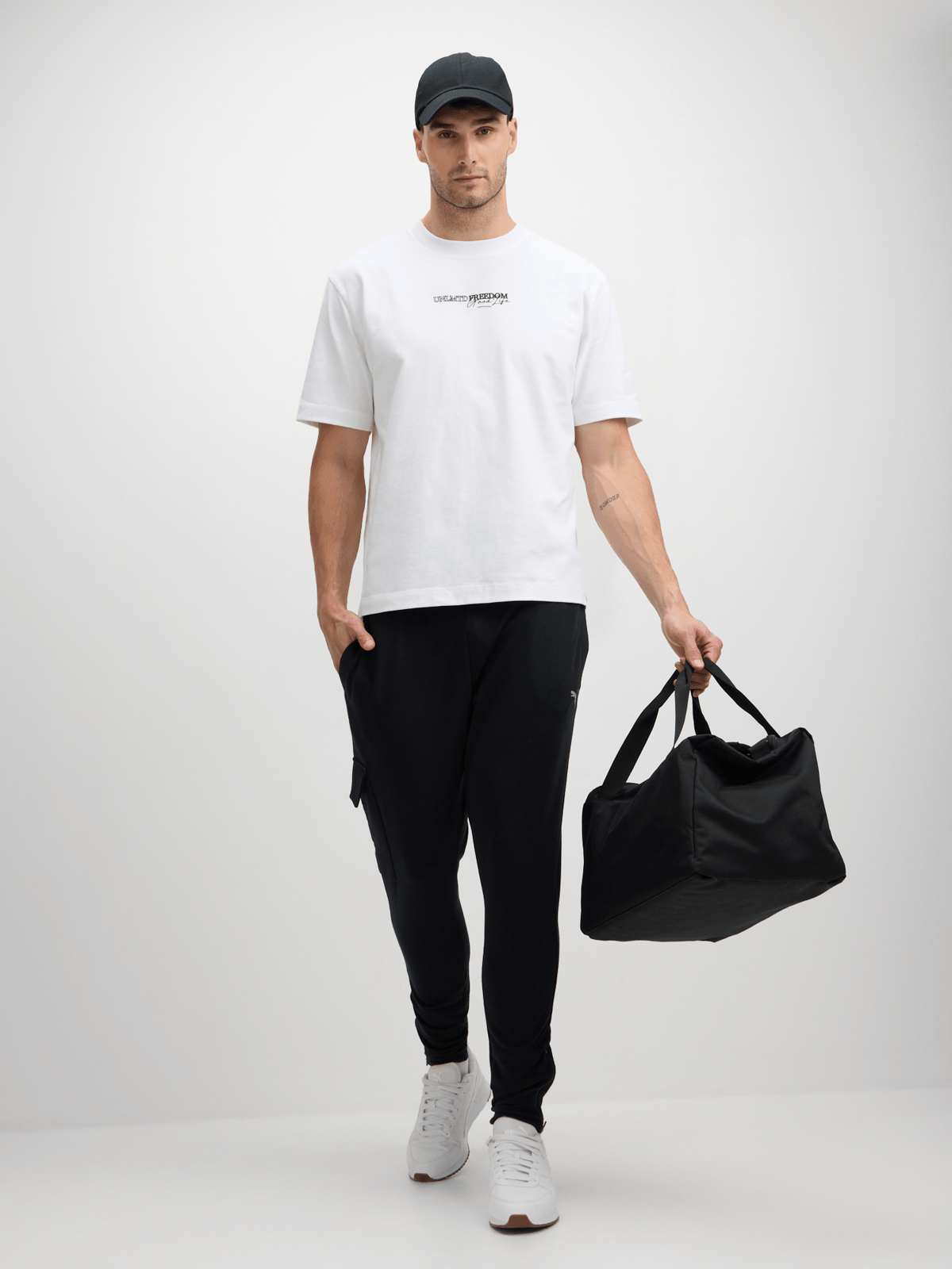 TS Men&#39;s Unlimited Graphic White Cotton Crew Neck Short Sleeve T-Shirt