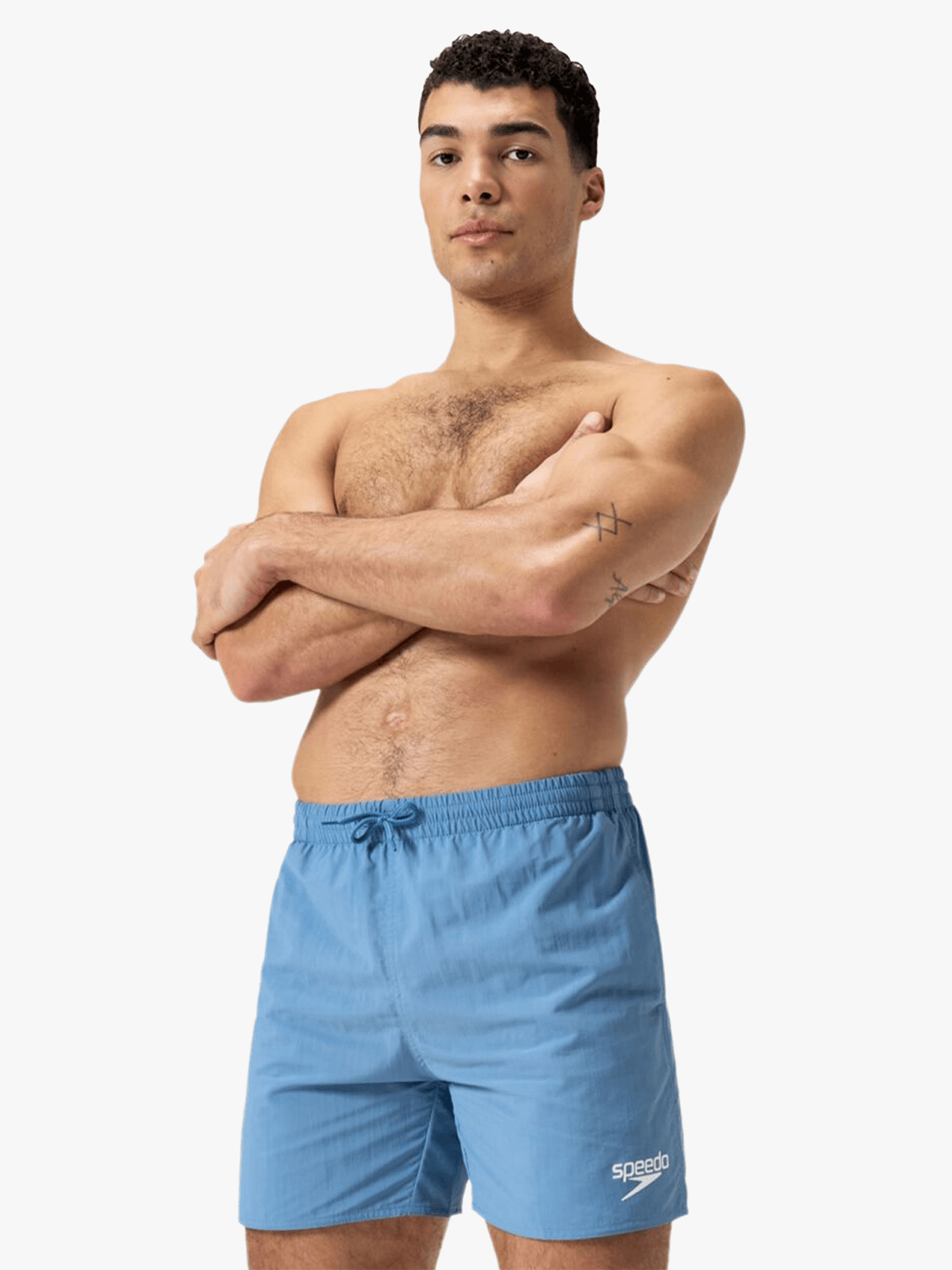 Speedo Men&#39;s Essentials 16-Inch Washed Blue Recycled Quick-Dry Watershorts with Pockets