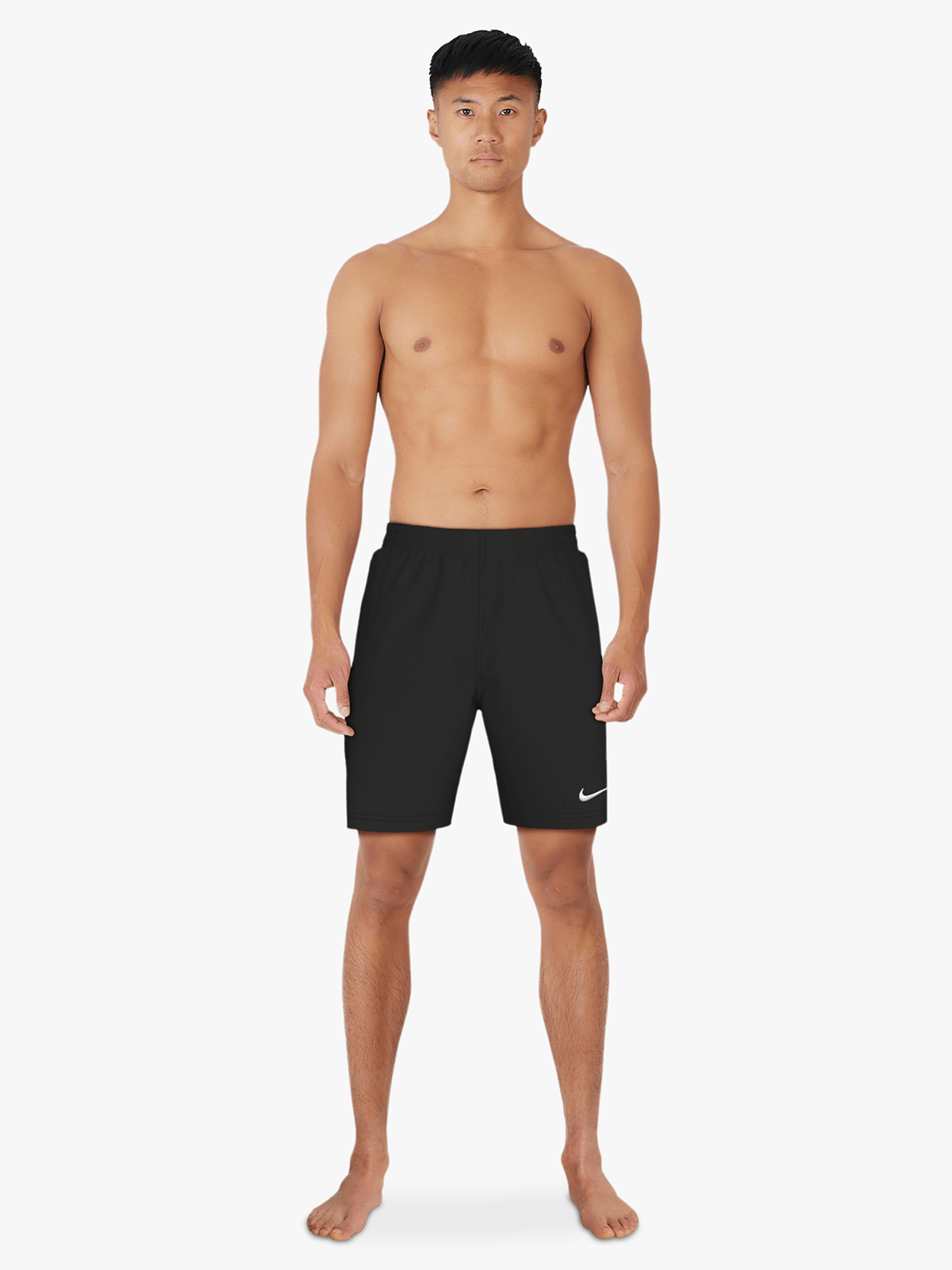 Nike Men&#39;s 7-Inch Black Volley Swim Shorts with Mesh Lining, Quick-Dry Fabric