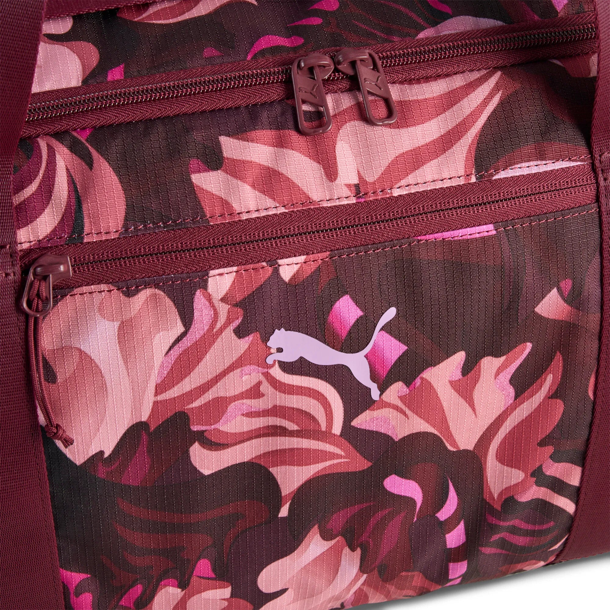Puma AT ESS Floral Ribbon Barrel Bag Ruby Shimmer