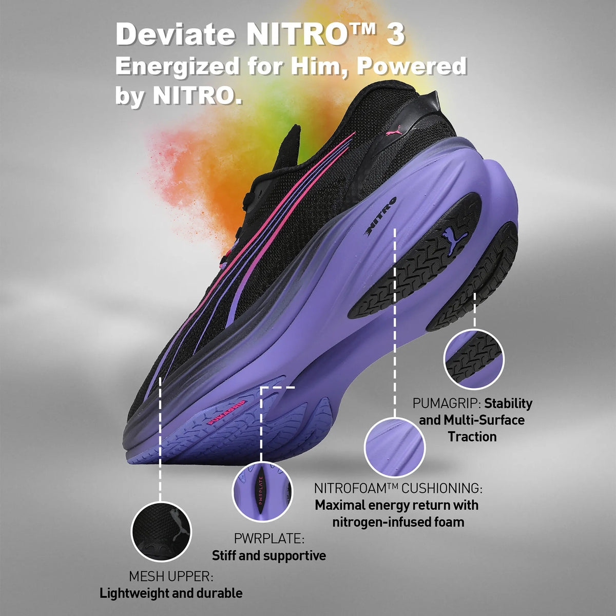 Puma Deviate NITRO 3 DIGITOKYO Black-Dark Amethyst Men