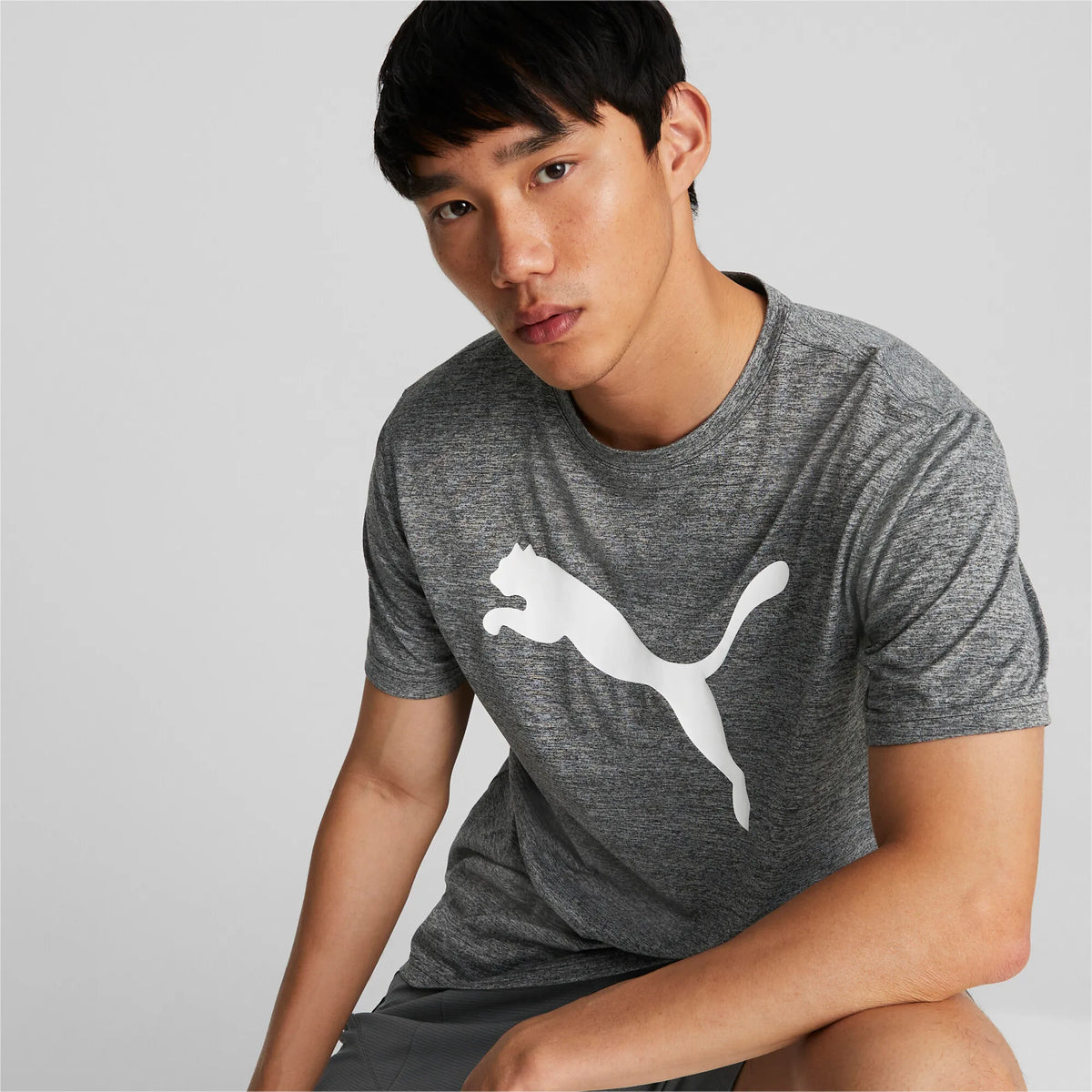 Puma Train Favourite Heather Cat Tee Black Heather