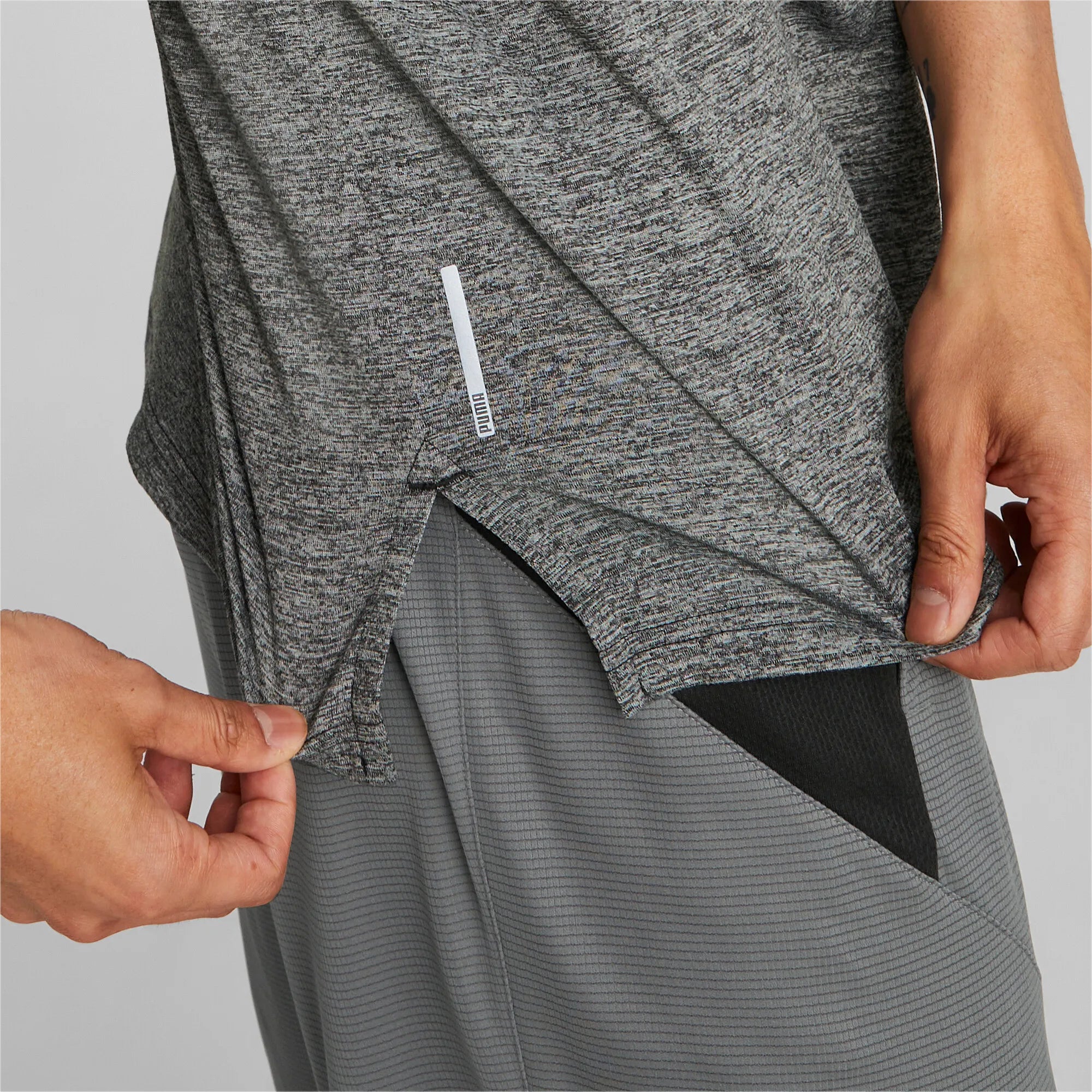 Puma Train Favourite Heather Cat Tee Black Heather