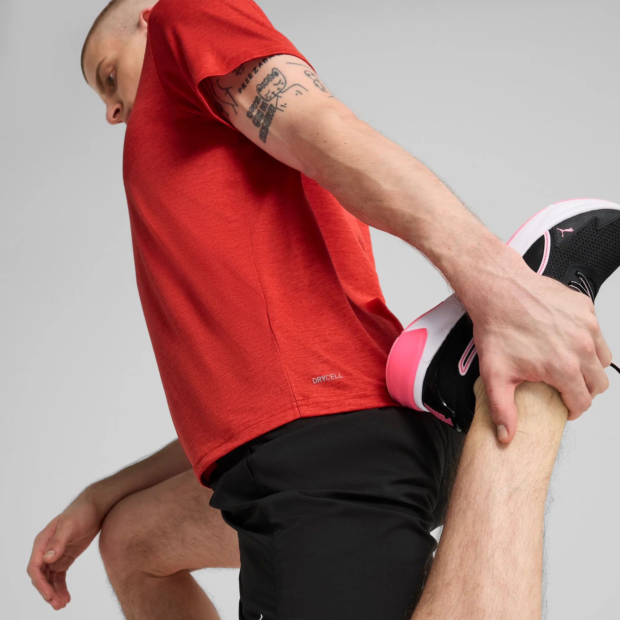 Puma Essentials Heather Cat Tee Red Fire Heather