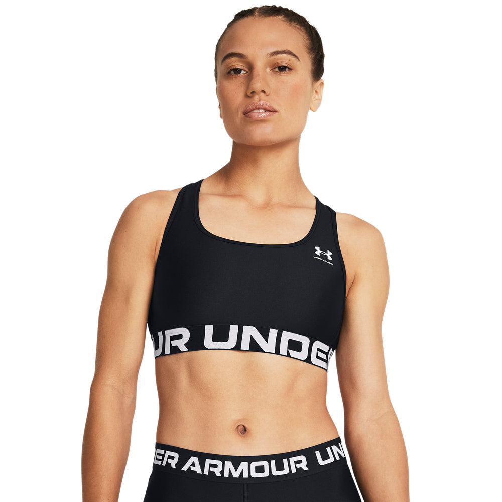 Under Armour Heatgear® Authentics Mid Branded Sports Bra Black