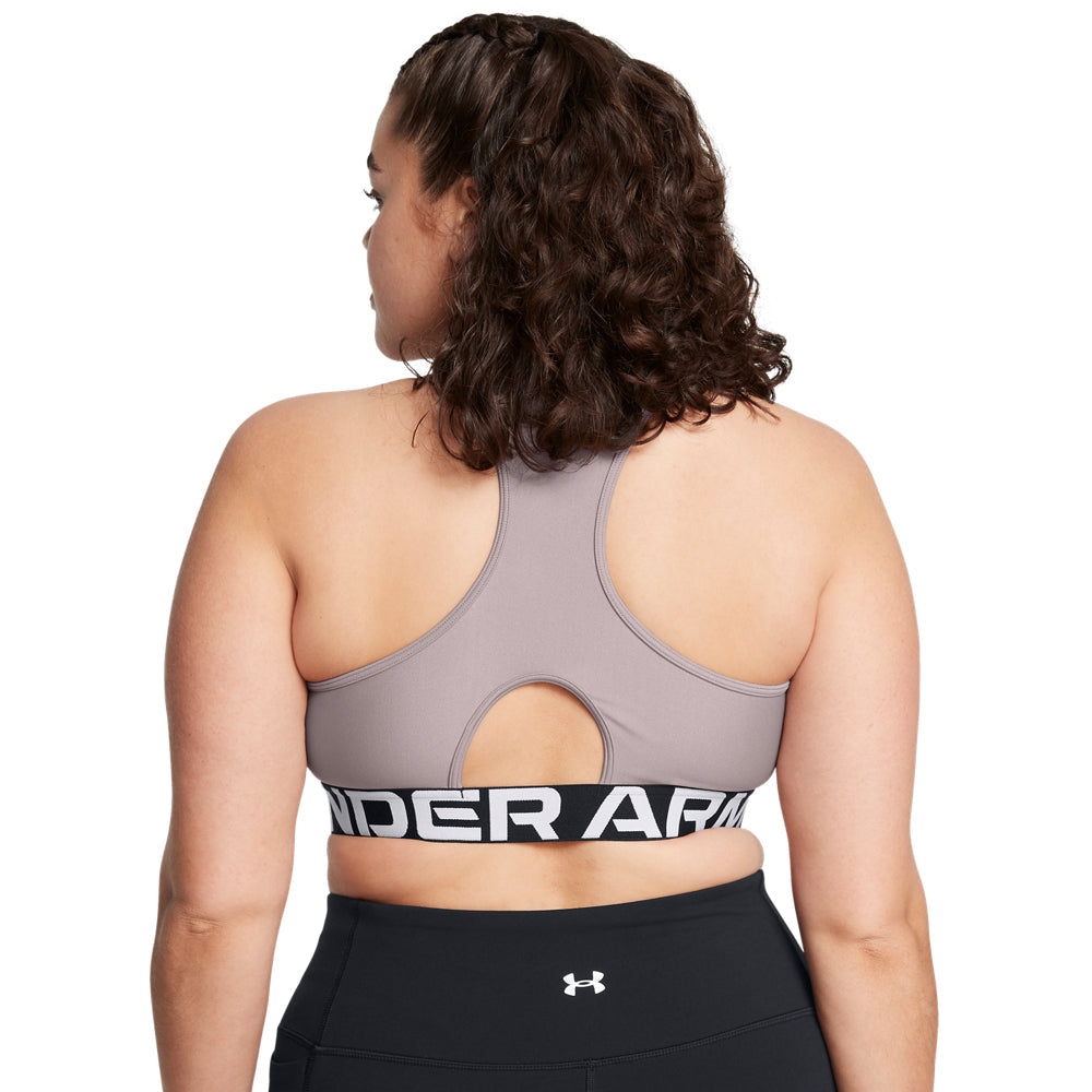 Under Armour Heatgear® Authentics Mid Branded Sports Bra Grey