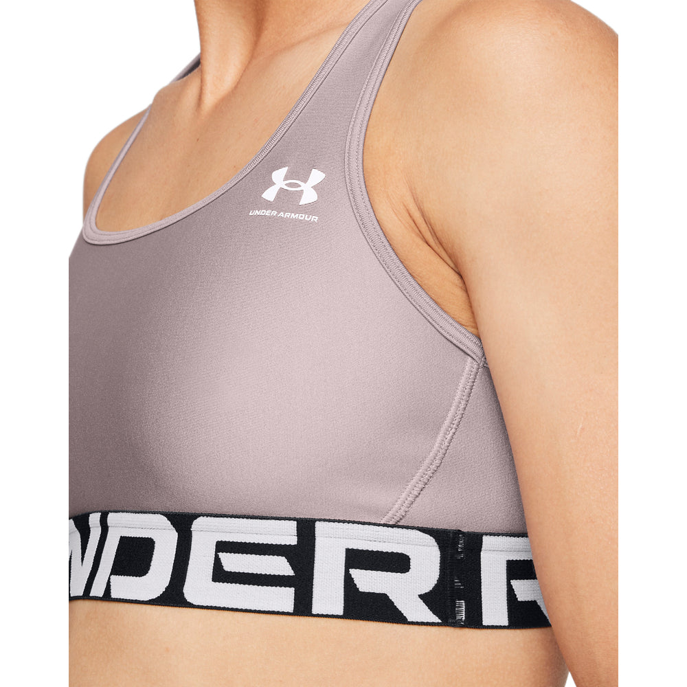 Under Armour Heatgear® Authentics Mid Branded Sports Bra Grey